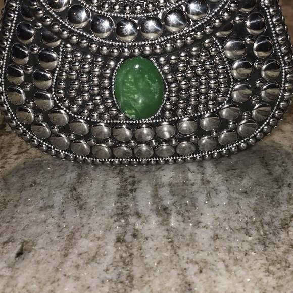 Ramla Studded Silver Women's Clutch - Picture 4 of 6